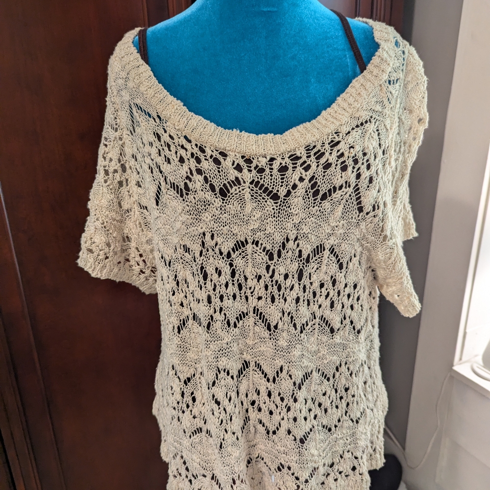 Mossimo Supply Co. Cream Off-the-Shoulder Sweater
